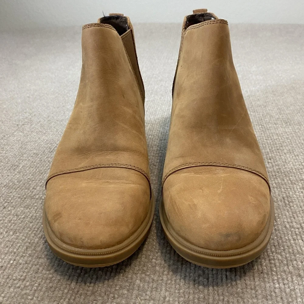 Sorel‎ Chelsea Boots Womens Size 9.5 Brown Nubuck Ankle Wedge Pull On NL5020-243